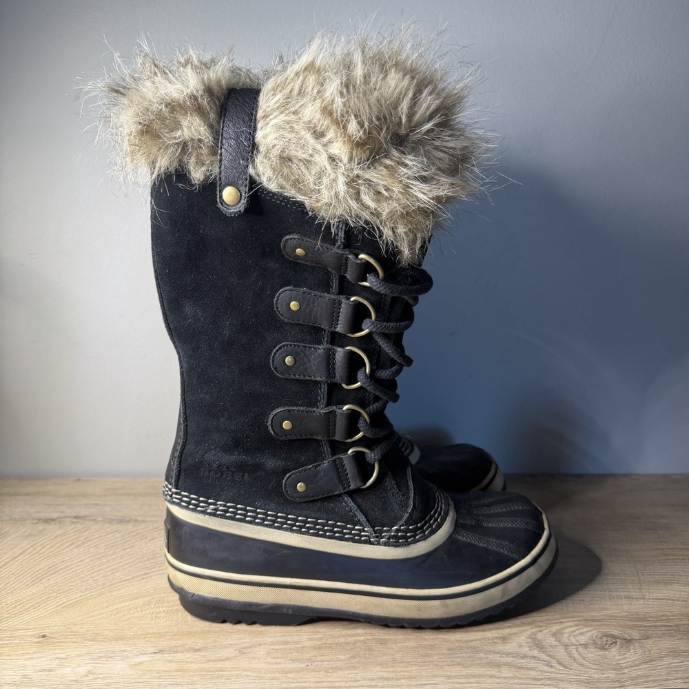 Sorel Joan of Arctic Boots Black NL2429 Waterproof Snow Winter Women Size 6.5